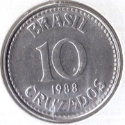 BRAZYLIA 10 cruzados 1988, KM# 607, AU