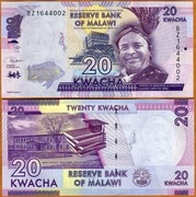 MALAWI 20 KWACHA 2019 UNC 