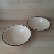 Zestaw 2 miski emaliowane 20cm lata PRL-u