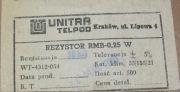REZYSTOR RMB 15k  0,25W TELPOD unitra 50szt 