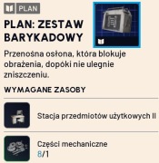 Blue Print BARRICADE KIT / Plan ZESTAW BARYKADOWY Arc Raiders