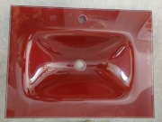 Umywalka bordowa czerwona szklana 60 cm