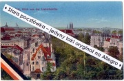 WROCŁAW BRESLAU Widok na miasto ze Wzgórza Zakochanych i flaga pruska 1917