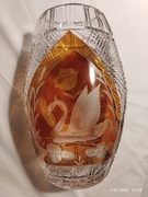 Wazon Huta Julia Z Łabędziem bdb design PRL 