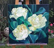 kwiaty tulipany olej na płótnie