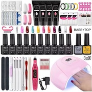 Zestaw do paznokci żelowych z lampą UV , frezarką i akcesoriami