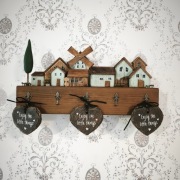 Wieszak na klucze dekoracja ścienna haczyki 