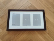 Potrójna ramka na zdjęcia 10x15, brązowa ciemnobrązowa, passe-partout