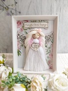 Pamiątka Chrztu Świętego Anioł Stróż w ramce 