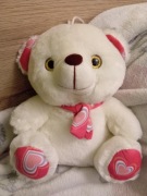 Biały miś w szaliku 21 cm