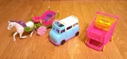 Zabawki dla dziewczynki Zestaw autko karoca i wózek