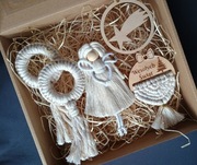 Aniołek świąteczny anioł zawieszki ozdoby choinkowe święta makrama prezent 