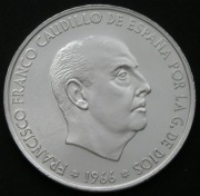 Hiszpania 100 peset 1966 - F. Franco - Caudillo -  srebro