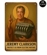 Metalowy plakat vintage samochód wyścigowy Jeremy Clarkson dekoracja garażu