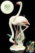 Hutschenreuther Dwa Flamingi, ptak, figurka sygnowana 18 cm