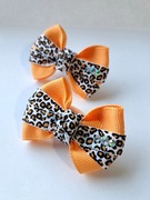 Gumki do włosów z pomarańczowymi kokardkami 2 sztuki