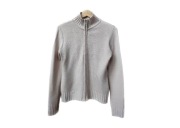 Beżowy sweter, podwójny suwak, vintage lata 90