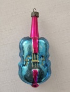 Bombka SKRZYPCE bombki choinkowe PRL szklane kształtki na choinkę vintage 