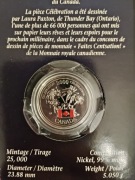 25 centów Kanada 2000 Millenium piękna czerwona emalia, niski nakład rzadka