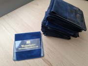 SAKIEWKI NA MONETY WELUROWE NIEBIESKIE z WESTMINSTER - KOMPLET 25 szt