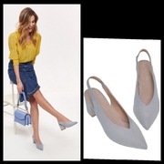 Top Secret Nowe zamszowe czółenka 37 niebieskie 