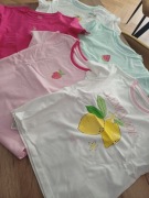 Bluzki na krótki rękaw t shirty zestaw paka nowe owoce 128