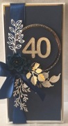 Kartka na 40 urodziny ręcznie robiona DL pudełko personalizacja