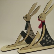 Ozdoba wielkanocna figurki zajączków cięte laserem i zdobione ręcznie