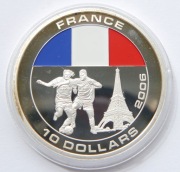 LIBERIA 10 $ 2005 PROOF KOLOR PIŁKA NOŻNA 