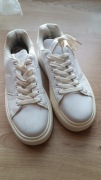 Białe damskie sneakersy na platformie 40