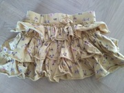 NEXT spódnica falbanki musztardowa kwiatuszki 98