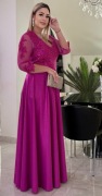 Sukienka Carmen fuksja bordo czarna 44 46 48 50 NOWA