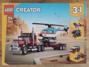 LEGO 31146 Creator Ciężarówka z platformą i helikopterem 3w1