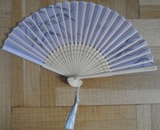 Składany wachlarz bambusowo materiałowy reklamowy