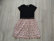 SUKIENKA COCCODRILLO CZARNO-RÓŻOWA TIUL ROZM. 158 