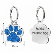 z GRAWEREM: adresówka, identyfikator, lokalizator, brelok - łapka blue