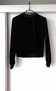 Czarna bluzka dla dziewczynki ala welur rozm.158