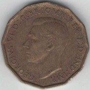 Wielka Brytania 3 pence pensy 1943 - 21,6 mm - nr 2