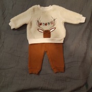 Komplet „CIEPŁO I STYL” sweterek+spodnie roz 62 + OPAKOWANIE na PREZENT