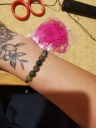 Bransoletka regulowana handmade agat mszysty 