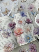 SCRAPBOOKING PAMIĘTNIK NAKLEJKI KOLOROWE KWIATY 60 SZTUK