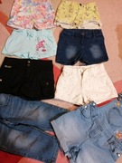 Krótkie spodenki dziewczęce szorty i ogrodniczki roz 116/122  firmówki 