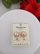 Śliczne klipsy złote Stal chirurgiczna 316L 