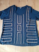 Tunika, bluzka Ulla Popken 50/52 granat, haft cek