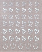 Naklejki na paznokcie Białe Serce / Walentynki / Miłość / duży arkusz