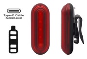 Tylne światło roweru Tylna lampa USB typu C, Wbudowany akumulator 360°
