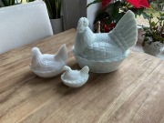 Ząbkowice Huta Szkła Gospodarczego Bombonierki Kury 3 sztuki