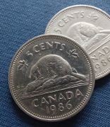 Moneta Kanada 5 centów 1986