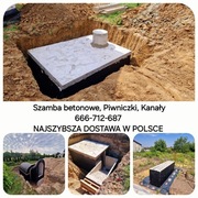 Szamba Betonowe od 2m3 do 14m3. Piwniczki, Kanały samochodowe 