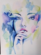 Akwarela 24x32 - "Zamyślenie"